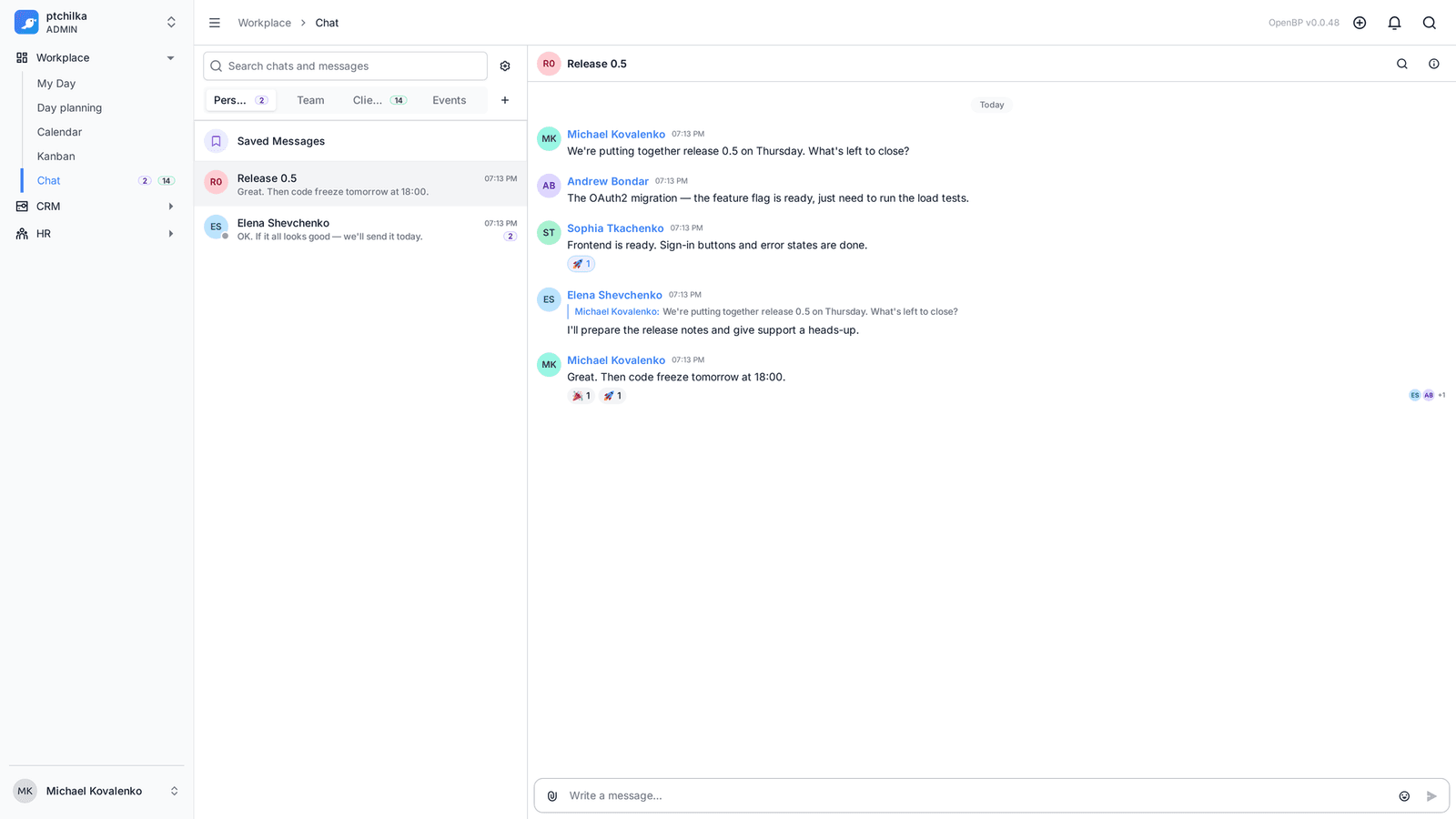 Overview of a Kanban board in KanbanCRM (3/4)