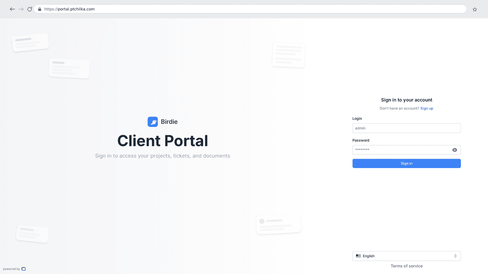 Client portal: a customer's request board (1/6)