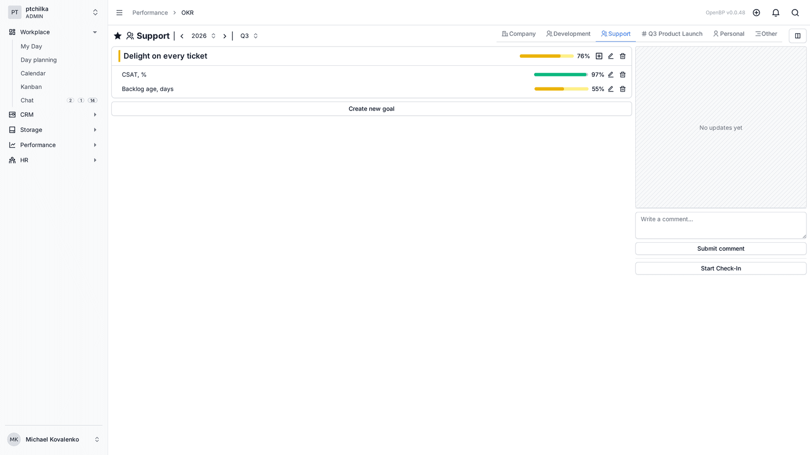 Switching OKR scope between company, departments and people (1/2)