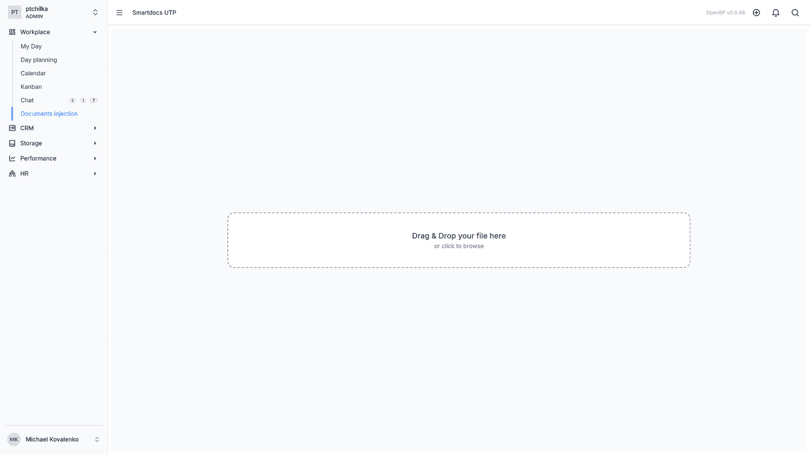 Uploading a delivery note, and the recognised document with its fields and line items filled in (1/2)